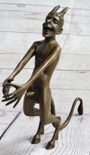 Satyr Faun Demon Horny Devil Satan Erotic Bronze Figure Figurine Sculpture 6" x 8"
