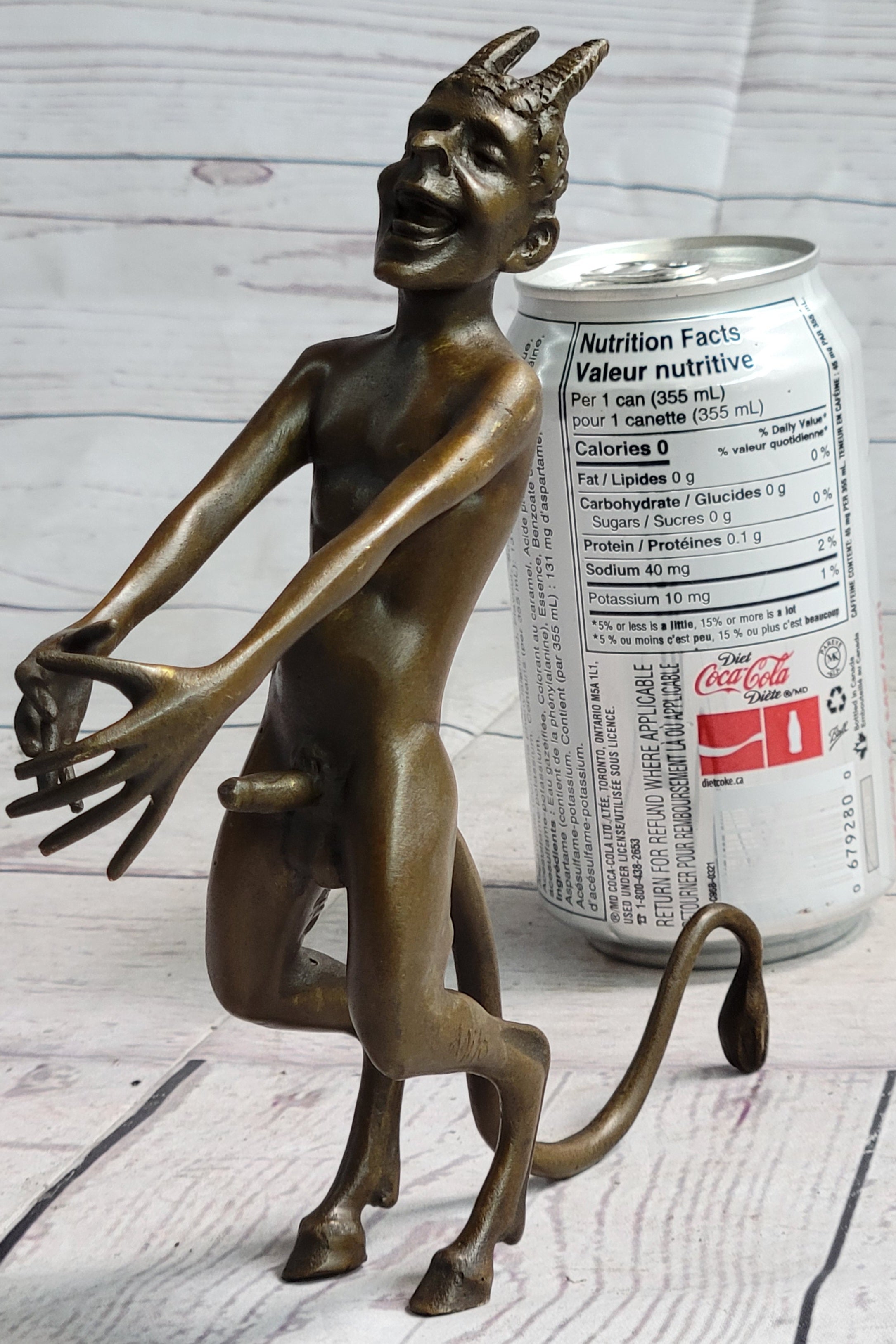 Satyr Faun Demon Horny Devil Satan Erotic Bronze Figure Figurine Sculpture 6" x 8"
