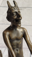 Satyr Faun Demon Horny Devil Satan Erotic Bronze Figure Figurine Sculpture 6" x 8"
