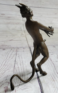 Satyr Faun Demon Horny Devil Satan Erotic Bronze Figure Figurine Sculpture 6" x 8"