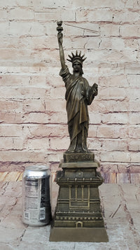 Bronze Metal Sculpture Replica of Statue of Liberty 17.5" x 4.5"