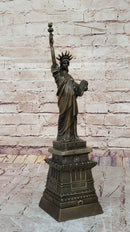 Bronze Metal Sculpture Replica of Statue of Liberty 17.5" x 4.5"