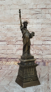 Bronze Metal Sculpture Replica of Statue of Liberty 17.5" x 4.5"