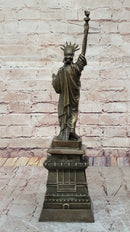 Bronze Metal Sculpture Replica of Statue of Liberty 17.5" x 4.5"