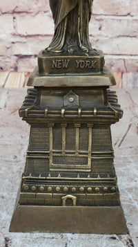 Bronze Metal Sculpture Replica of Statue of Liberty 17.5" x 4.5"
