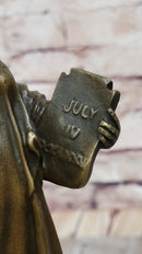 Bronze Metal Sculpture Replica of Statue of Liberty 17.5" x 4.5"