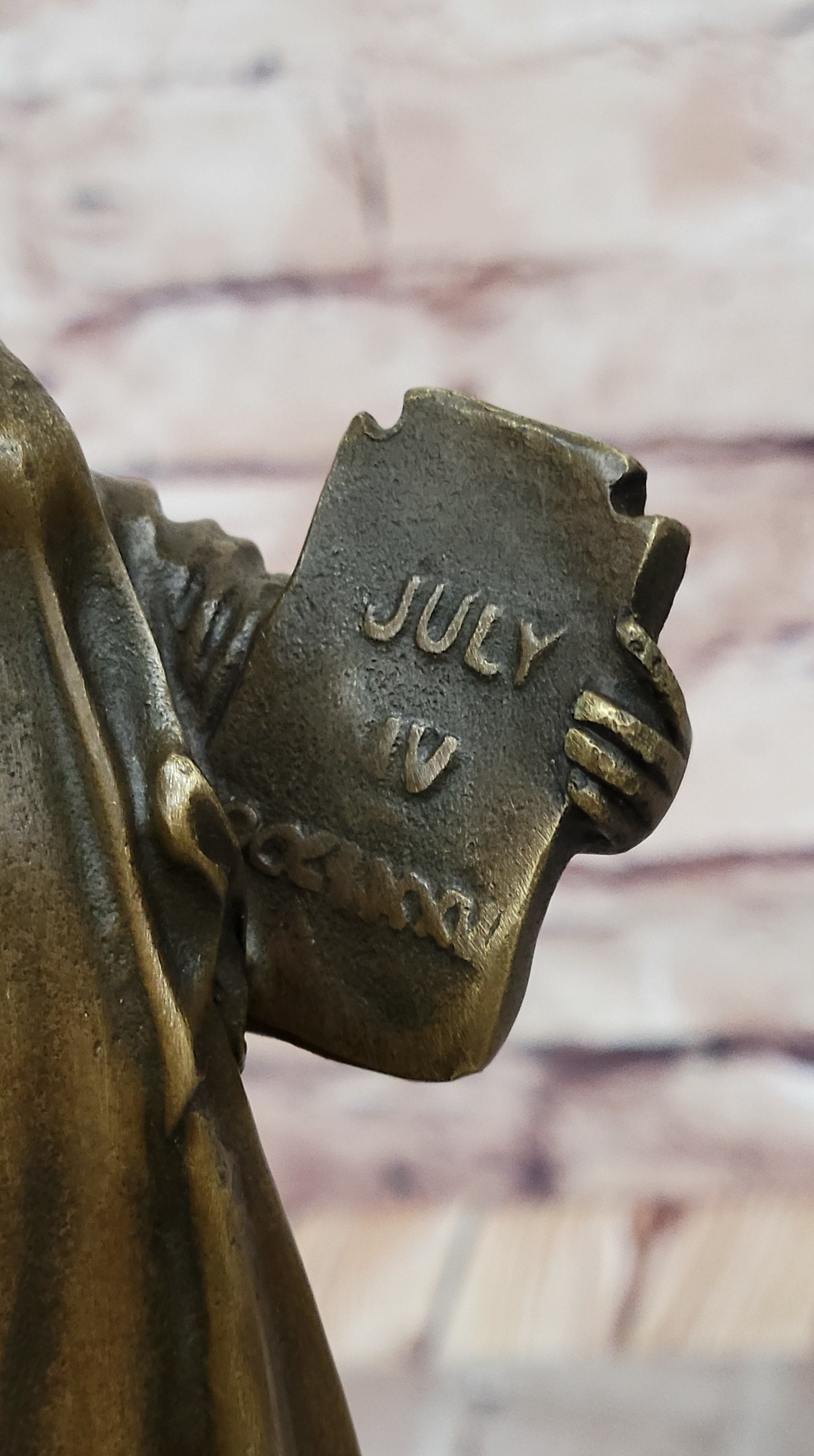 Bronze Metal Sculpture Replica of Statue of Liberty 17.5" x 4.5"