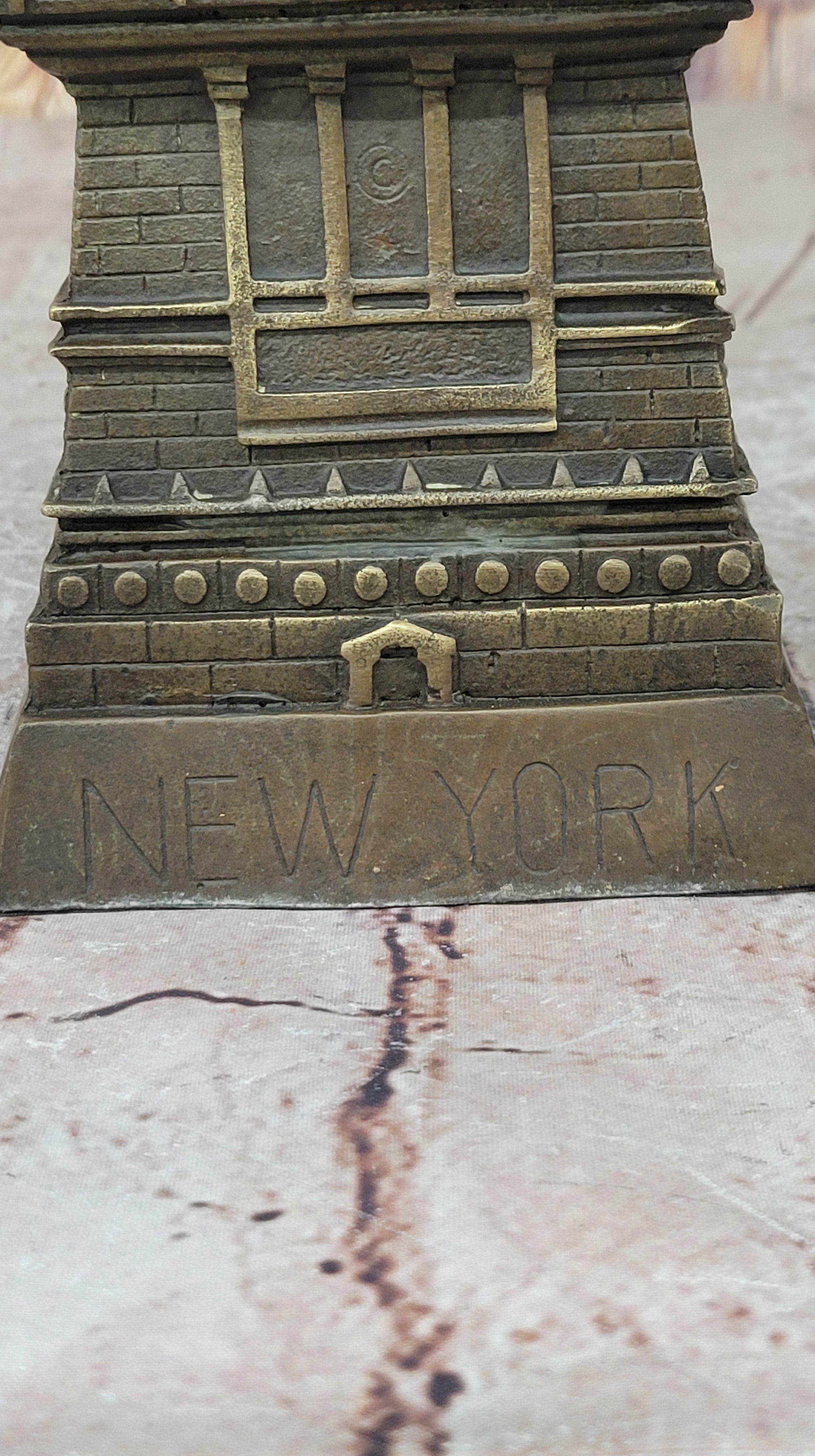 Bronze Metal Sculpture Replica of Statue of Liberty 17.5" x 4.5"