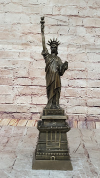Bronze Metal Sculpture Replica of Statue of Liberty 17.5" x 4.5"