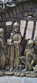 Nativity Scene Birth of Jesus Christ Bronze Wall Plaque