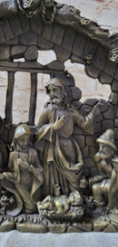 Nativity Scene Birth of Jesus Christ Bronze Wall Plaque