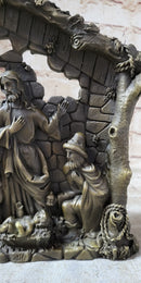 Nativity Scene Birth of Jesus Christ Bronze Wall Plaque