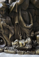 Nativity Scene Birth of Jesus Christ Bronze Wall Plaque