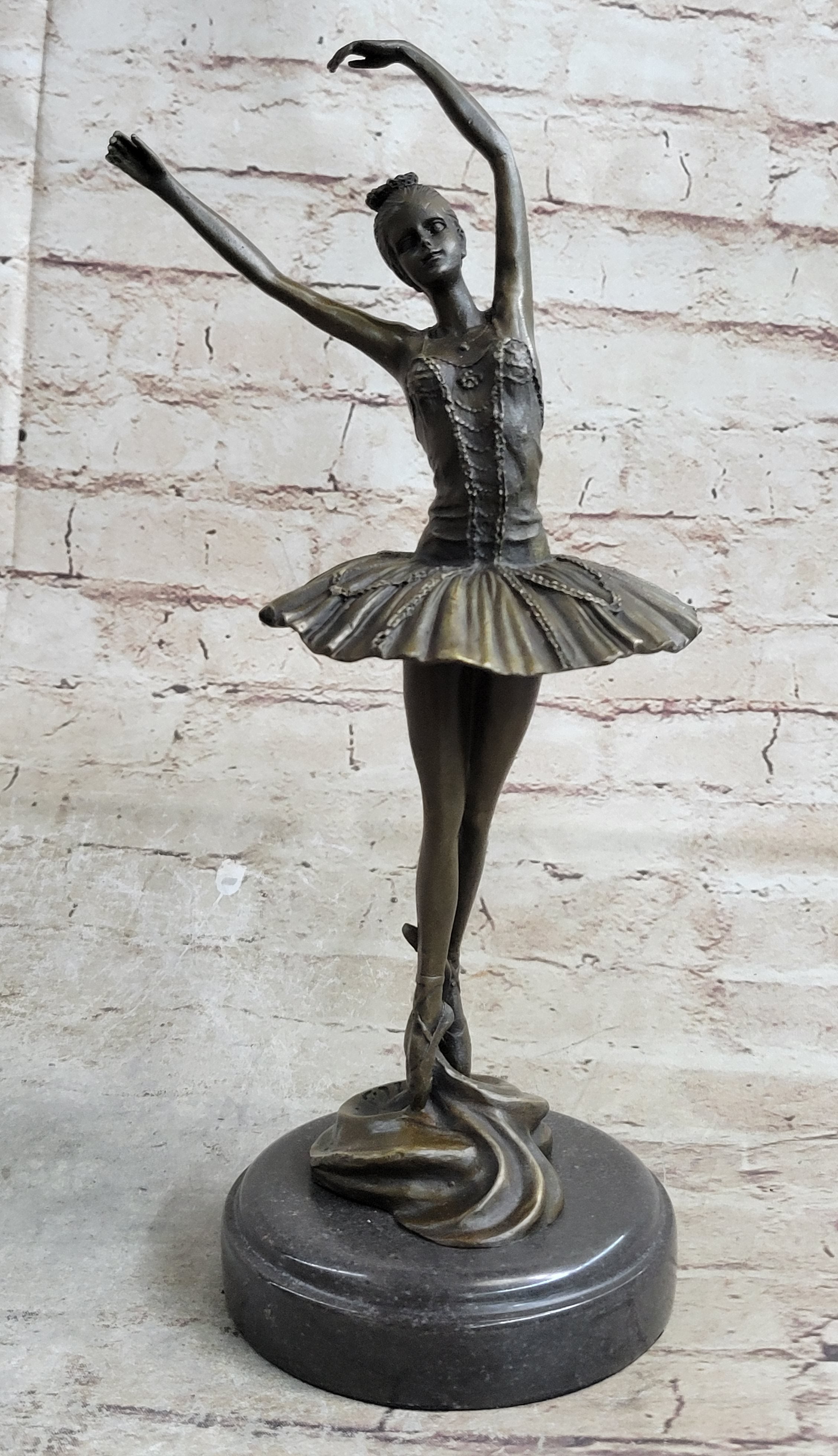 Prima Ballerina Ballet Dancer Figure Signed Bronze 13" x 5"