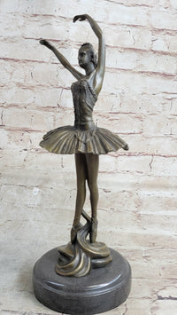 Prima Ballerina Ballet Dancer Figure Signed Bronze 13" x 5"