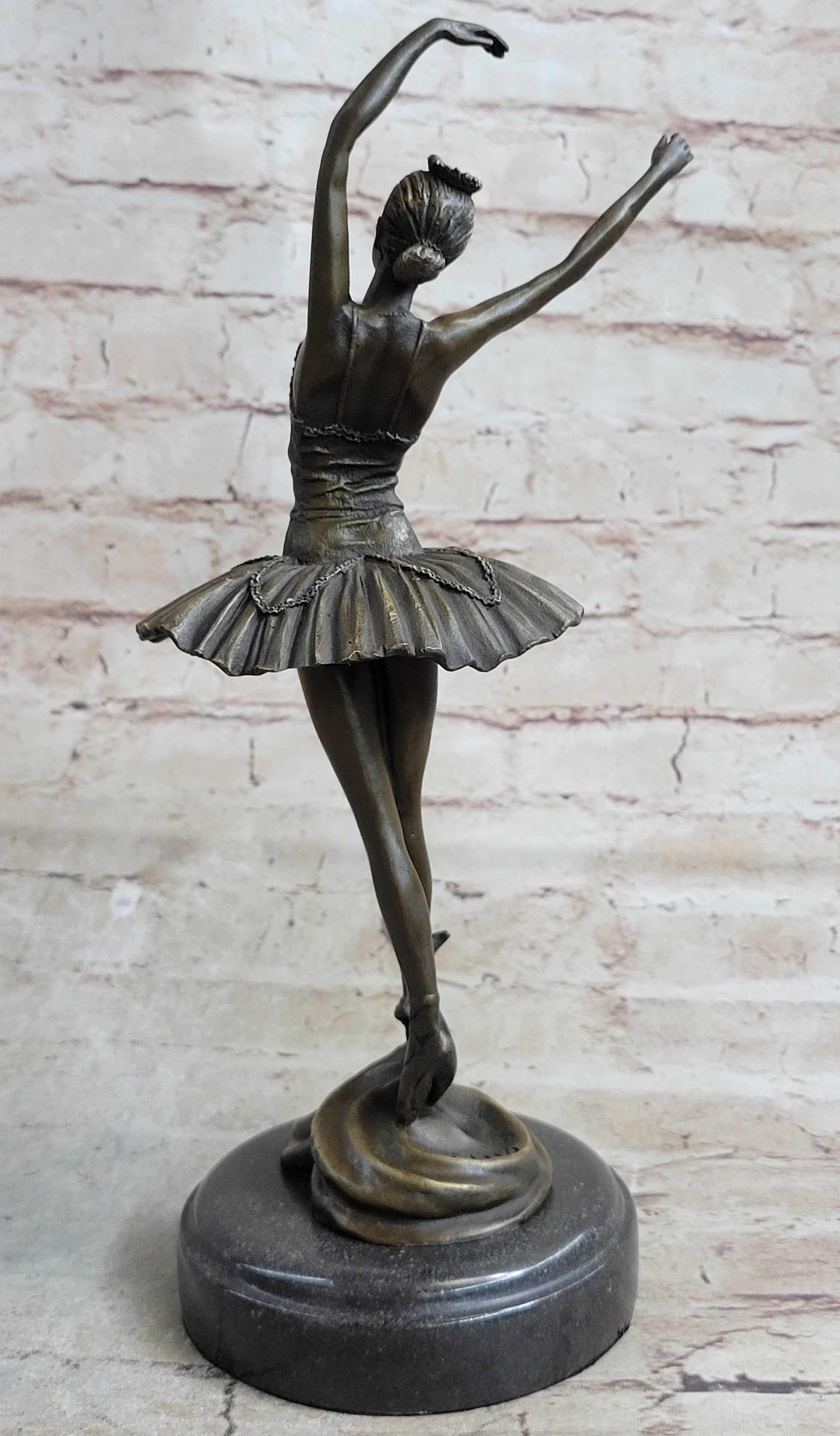 Prima Ballerina Ballet Dancer Figure Signed Bronze 13" x 5"