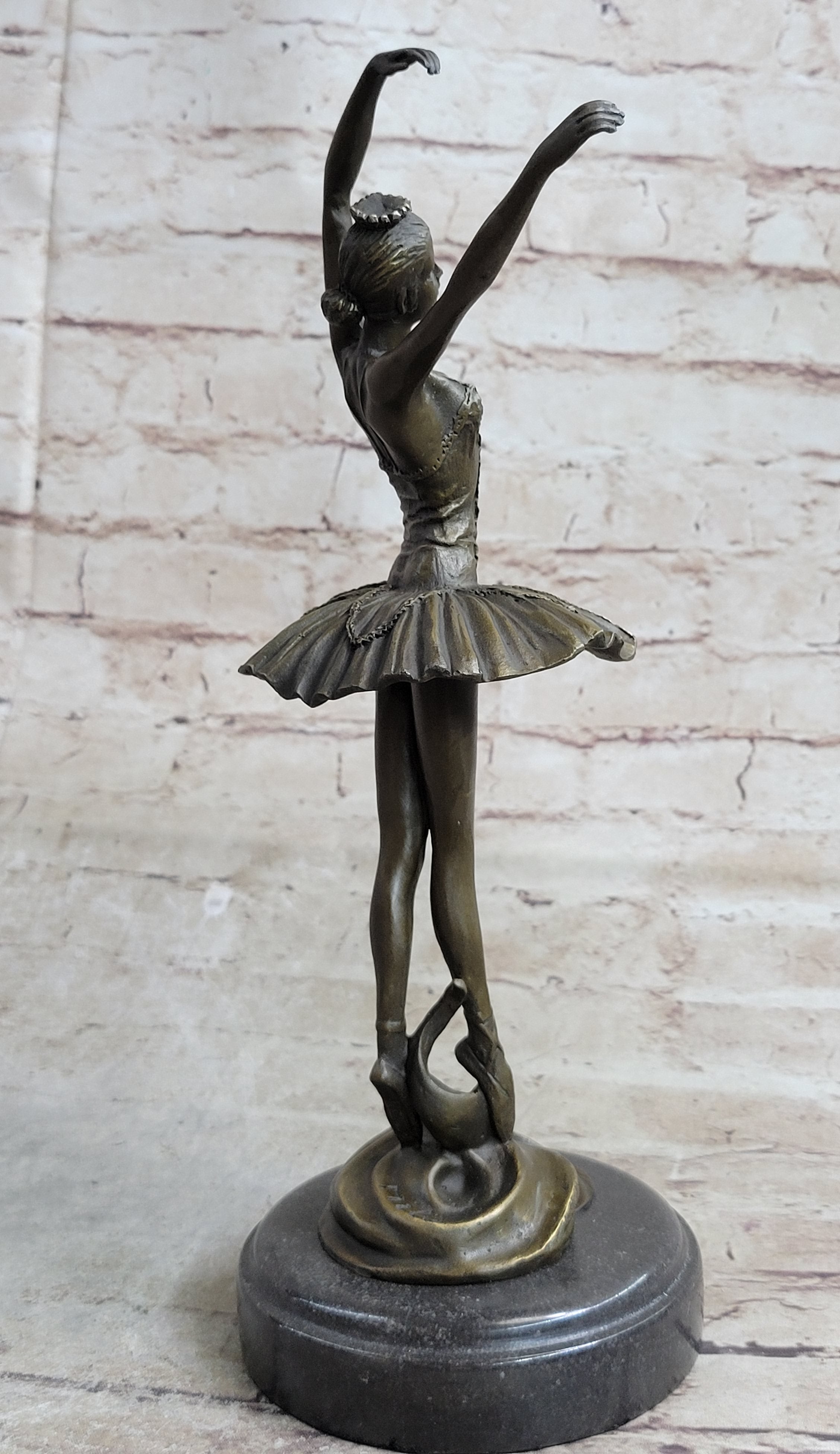 Prima Ballerina Ballet Dancer Figure Signed Bronze 13" x 5"