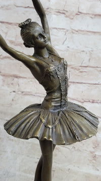 Prima Ballerina Ballet Dancer Figure Signed Bronze 13" x 5"