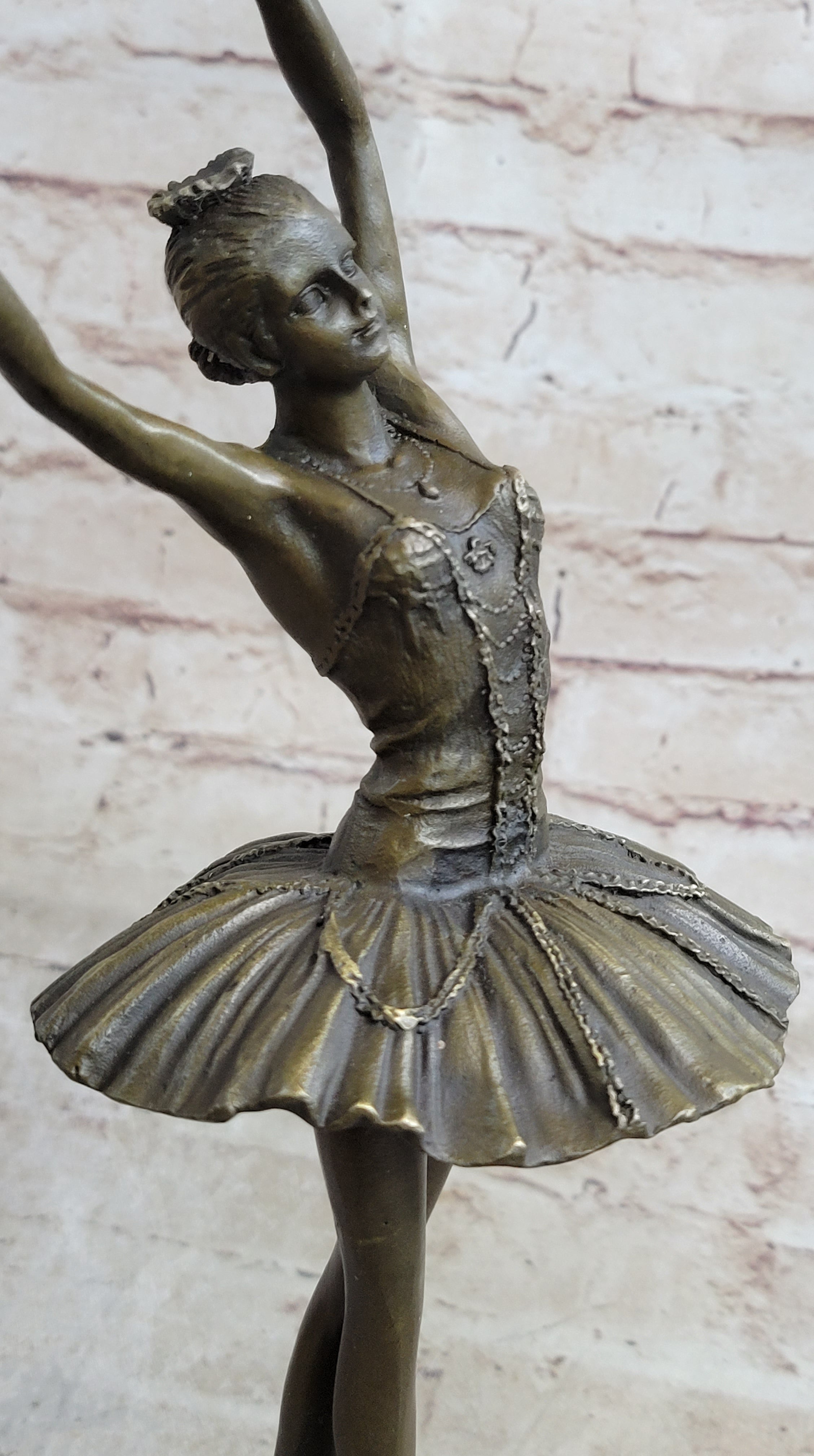 Prima Ballerina Ballet Dancer Figure Signed Bronze 13" x 5"
