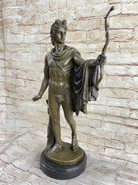 Apollo as an Archer with Bow - Bronze Sculpture