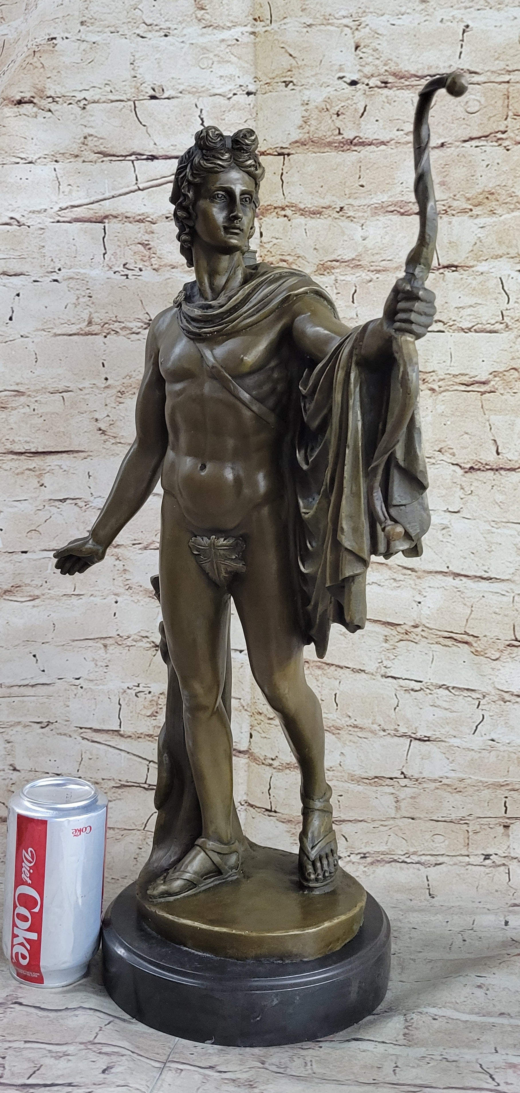 Apollo as an Archer with Bow - Bronze Sculpture