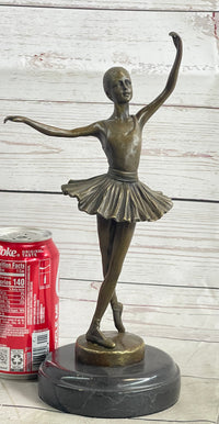 Fourth Position Ballet Dancer Ballerina Bronze on Marble Base