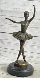 Fourth Position Ballet Dancer Ballerina Bronze on Marble Base