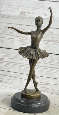 Fourth Position Ballet Dancer Ballerina Bronze on Marble Base