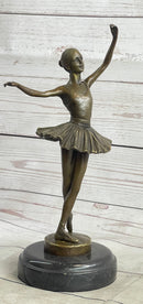 Fourth Position Ballet Dancer Ballerina Bronze on Marble Base
