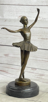 Fourth Position Ballet Dancer Ballerina Bronze on Marble Base