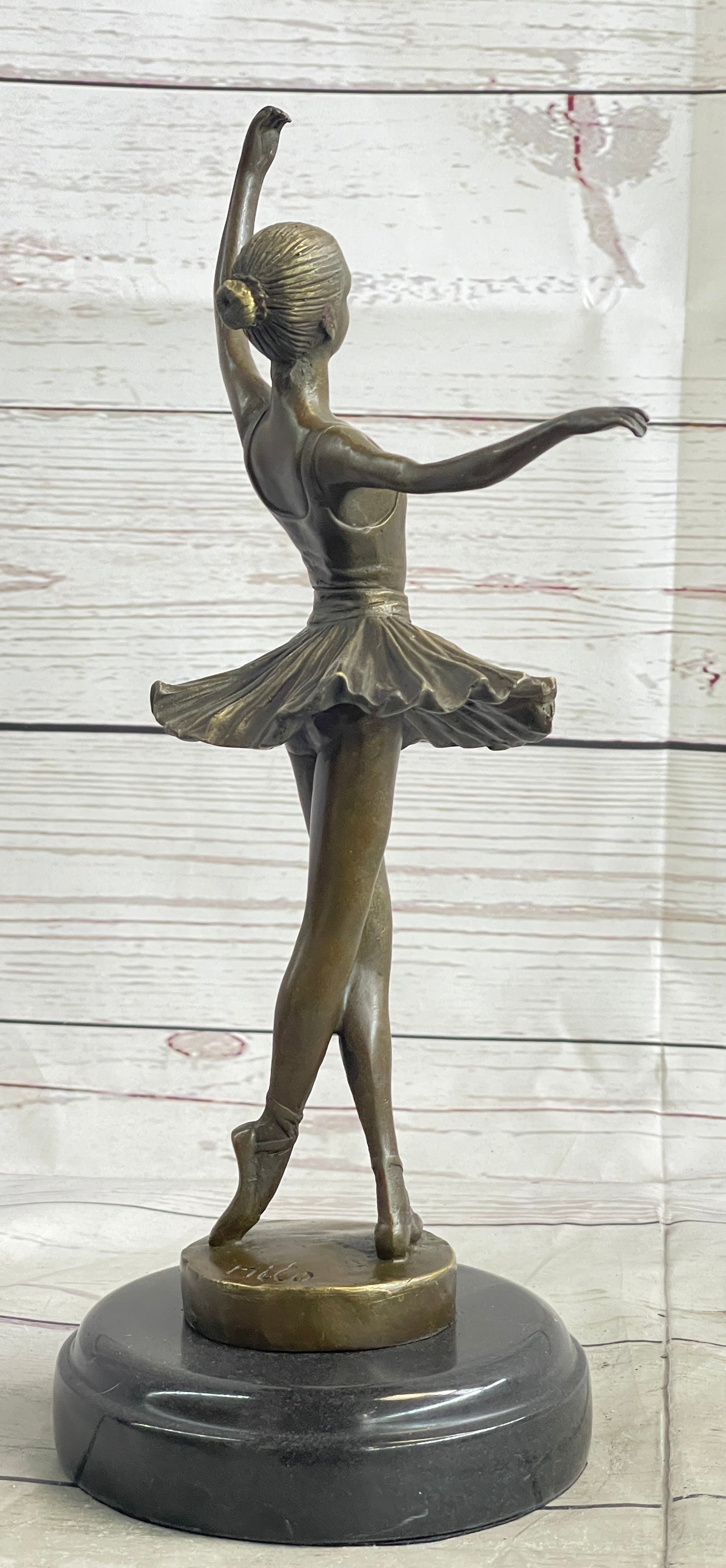 Fourth Position Ballet Dancer Ballerina Bronze on Marble Base
