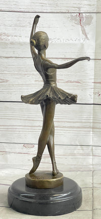 Fourth Position Ballet Dancer Ballerina Bronze on Marble Base