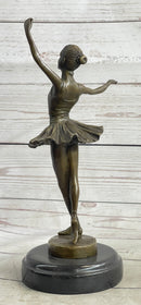 Fourth Position Ballet Dancer Ballerina Bronze on Marble Base