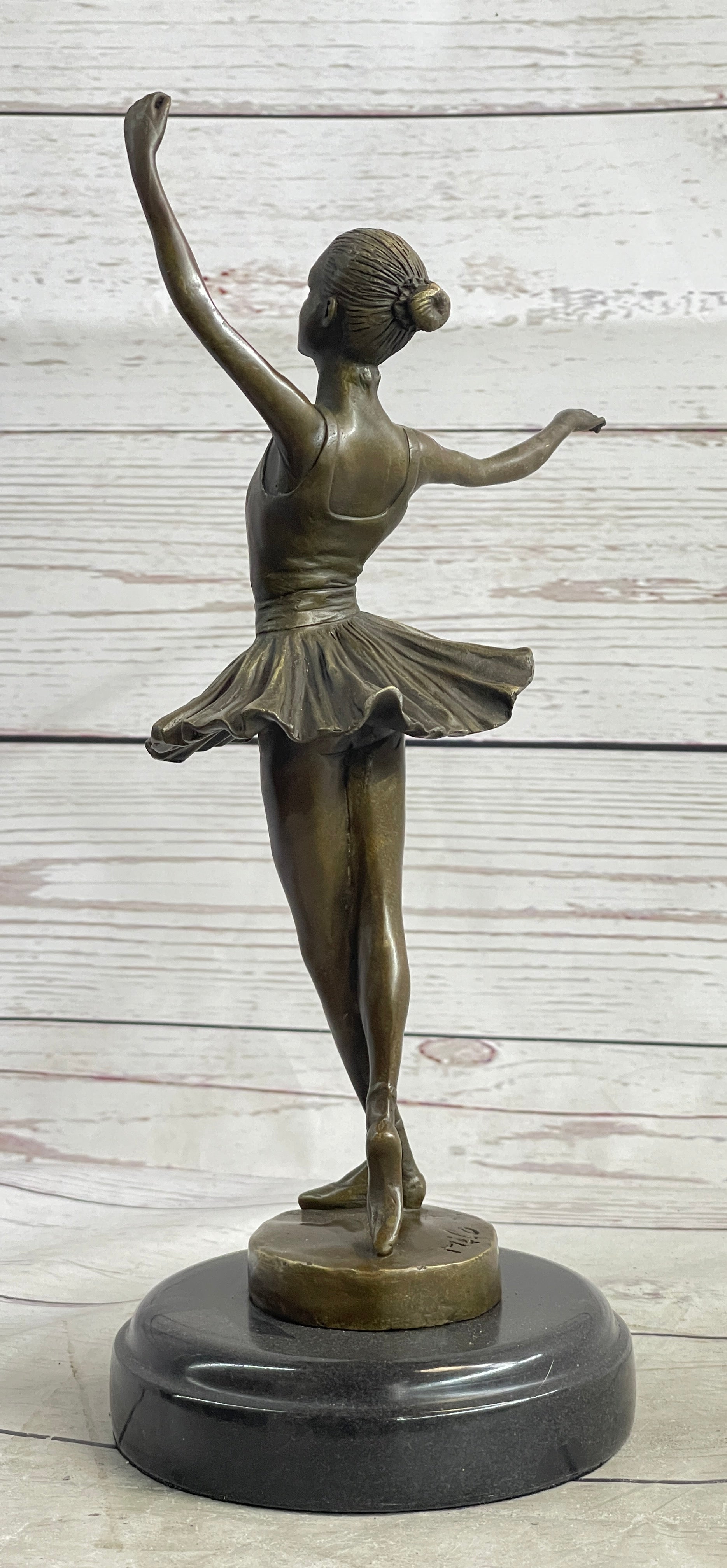 Fourth Position Ballet Dancer Ballerina Bronze on Marble Base