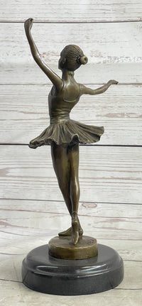 Fourth Position Ballet Dancer Ballerina Bronze on Marble Base