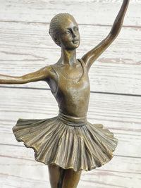 Fourth Position Ballet Dancer Ballerina Bronze on Marble Base