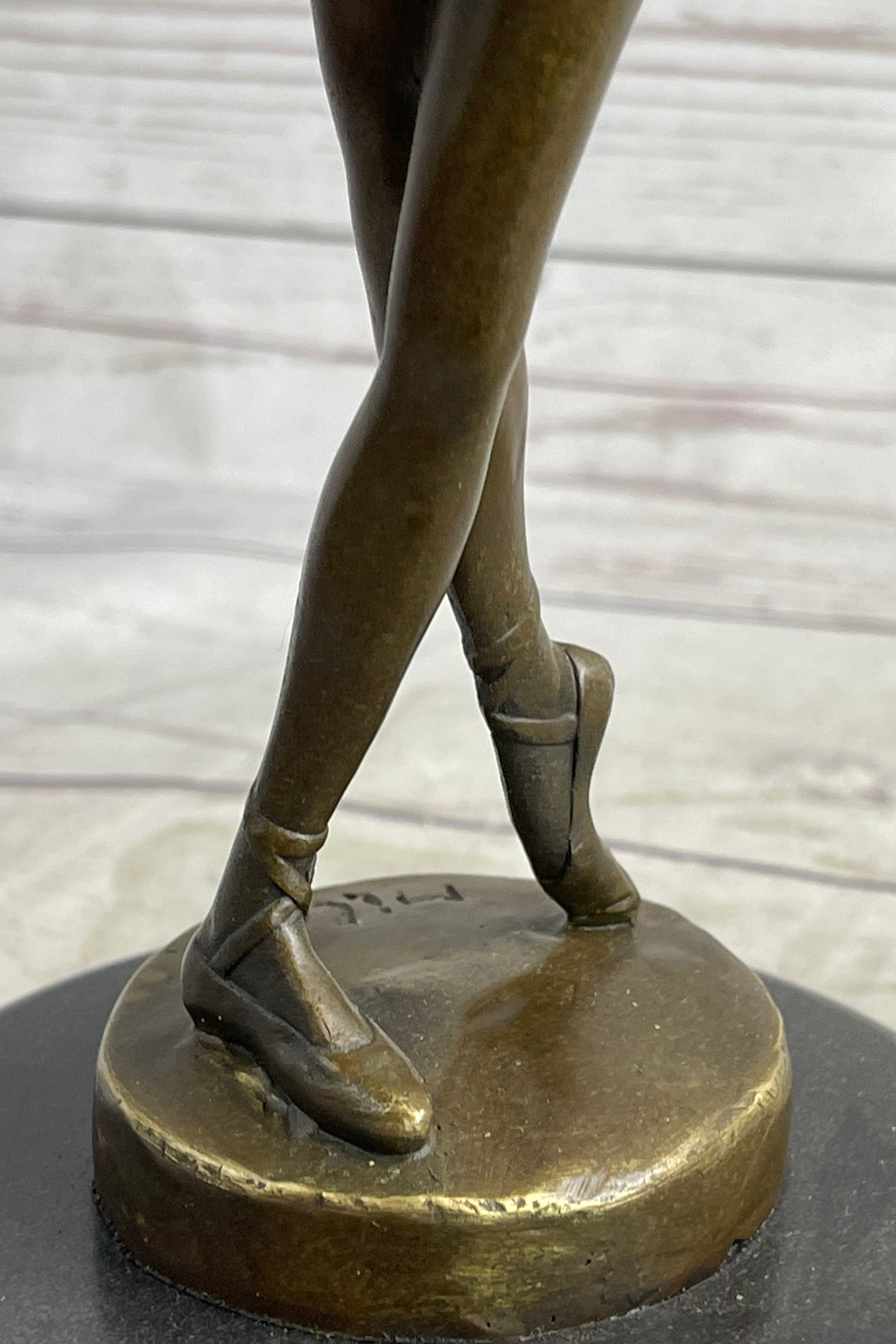 Fourth Position Ballet Dancer Ballerina Bronze on Marble Base