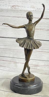 Fourth Position Ballet Dancer Ballerina Bronze on Marble Base