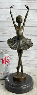 Fifth Position Releve Ballerina Bronze Sculpture on Marble Base