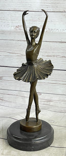 Fifth Position Releve Ballerina Bronze Sculpture on Marble Base