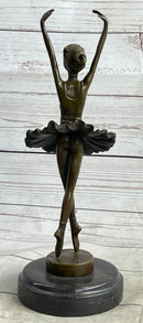 Fifth Position Releve Ballerina Bronze Sculpture on Marble Base