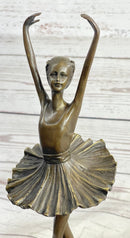 Fifth Position Releve Ballerina Bronze Sculpture on Marble Base