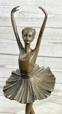 Fifth Position Releve Ballerina Bronze Sculpture on Marble Base