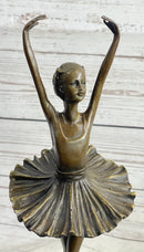 Fifth Position Releve Ballerina Bronze Sculpture on Marble Base