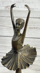 Fifth Position Releve Ballerina Bronze Sculpture on Marble Base
