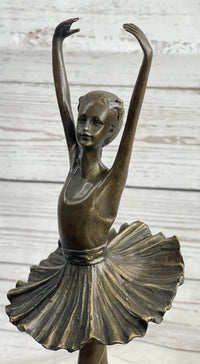 Fifth Position Releve Ballerina Bronze Sculpture on Marble Base
