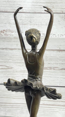 Fifth Position Releve Ballerina Bronze Sculpture on Marble Base