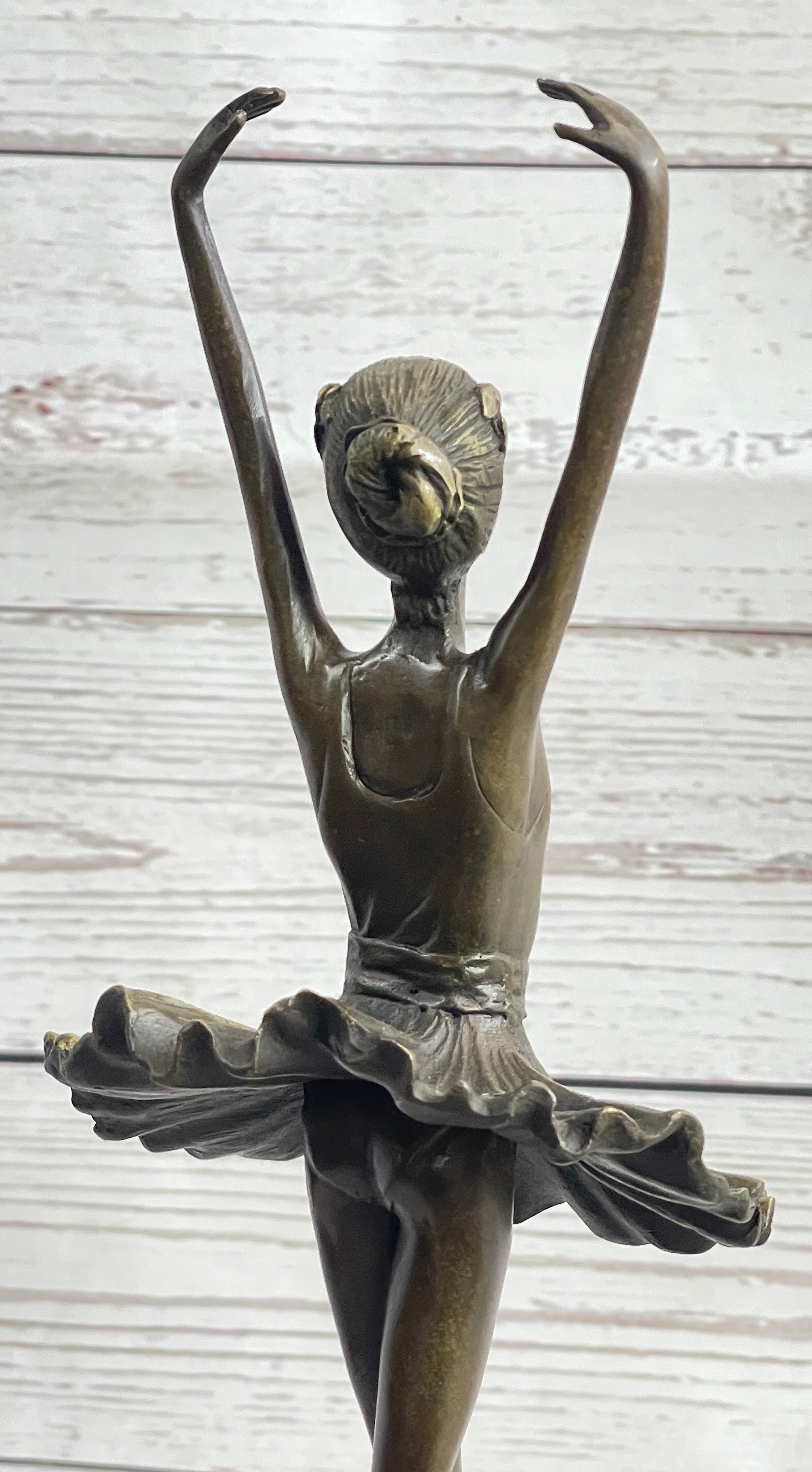 Fifth Position Releve Ballerina Bronze Sculpture on Marble Base