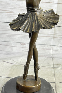 Fifth Position Releve Ballerina Bronze Sculpture on Marble Base