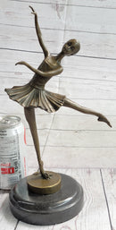 Ballerina Ballet Dancer Balancing on One Foot Bronze Sculpture